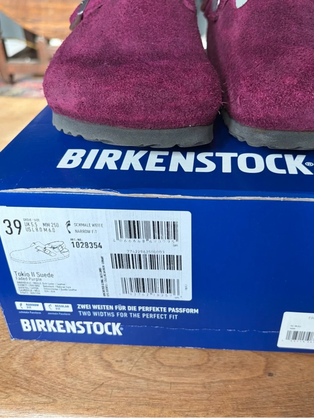 Birkenstock Tokio Suede Clogs Size 39 Gorgeous Custom Plum Color - Picture 9 of 10
